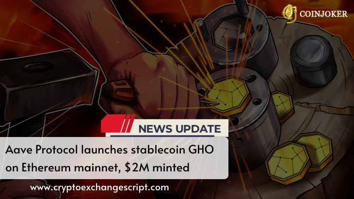 Aave Protocol Launches Stablecoin GHO on Ethereum Mainnet, $2M minted