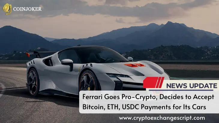 Ferrari Goes Pro-Crypto, Decides to Accept Bitcoin, ETH, USDC Payments for Its Cars